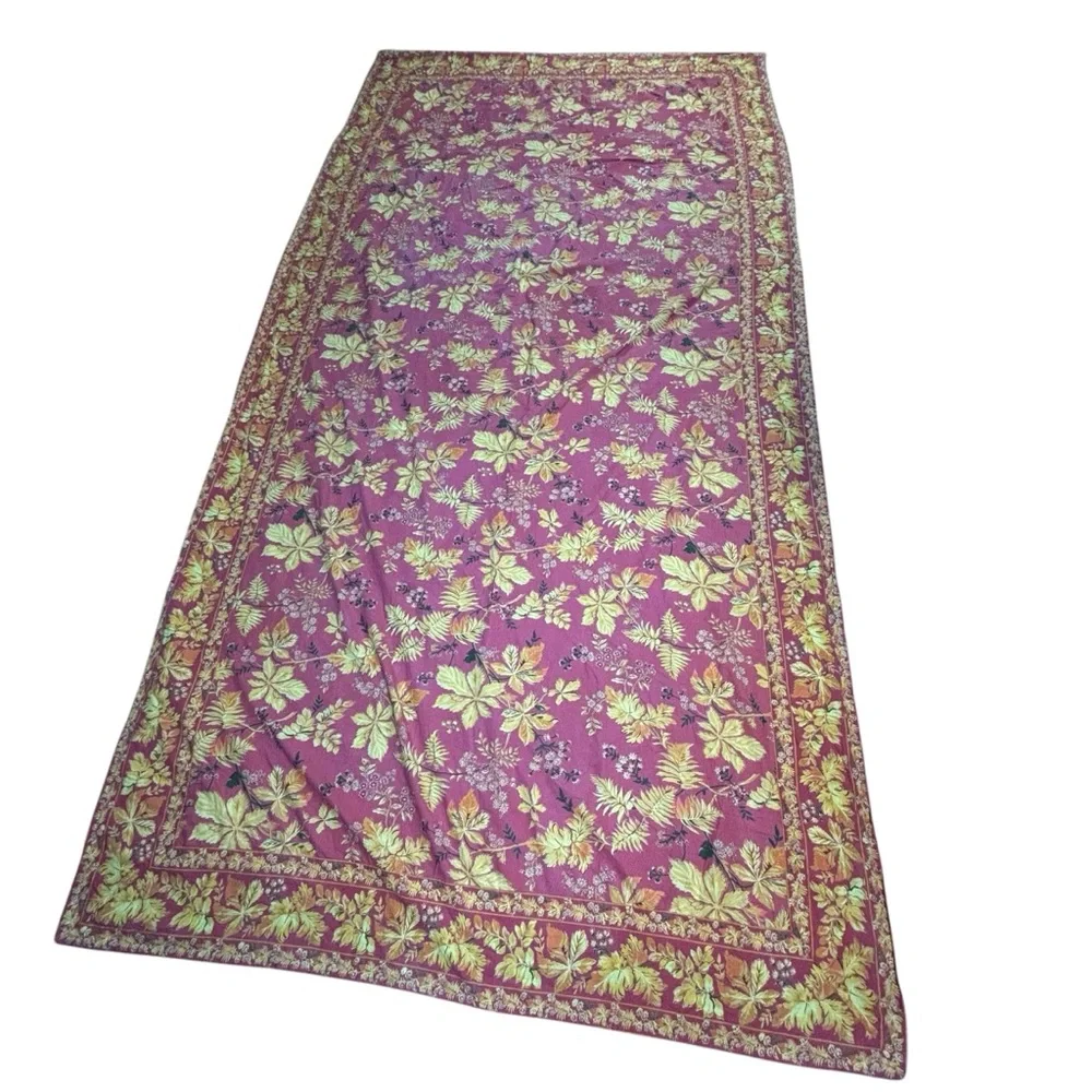 April Cornell Tablecloth Orange Yellow Floral Fall Leaves Holiday Cotton 100x45